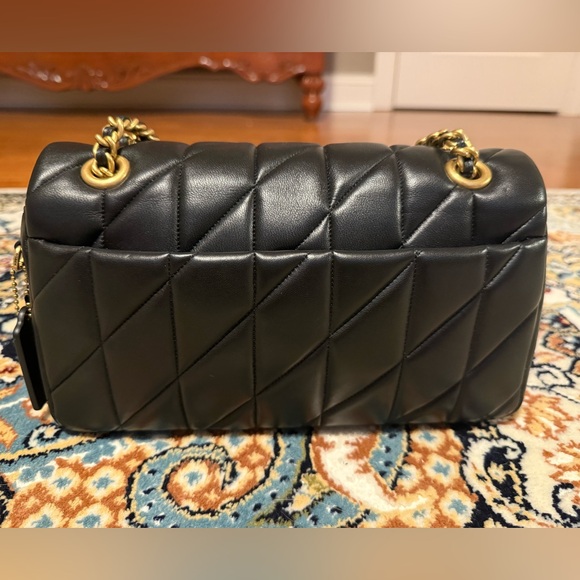 Coach Black Quilted Shoulder Bag with Gold Accents - Picture 4 of 4